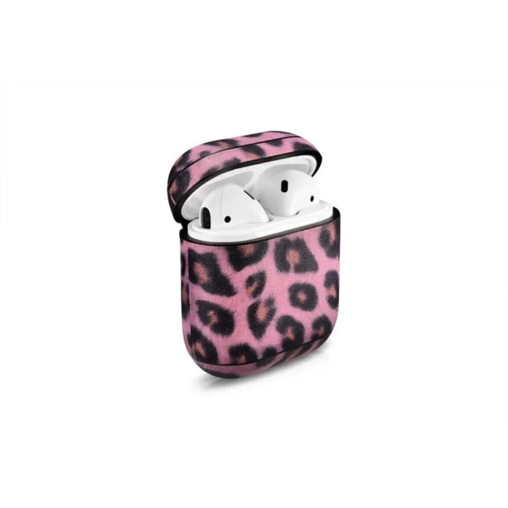 Leopard Print AirPods 1 Case in Leather